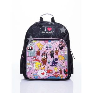Black school backpack with a Dooodolls motif vyobraziť