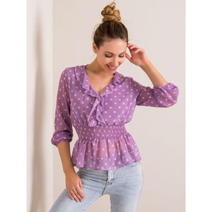 RUE PARIS Light purple airy blouse vyobraziť