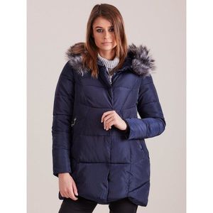 Navy blue winter jacket with hood vyobraziť