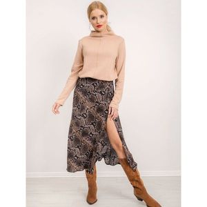 Skirt with snakeskin print BSL brown and black vyobraziť
