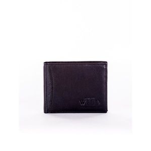 Black leather wallet for men with embossed emblem vyobraziť