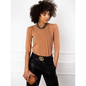 Light brown cotton blouse vyobraziť