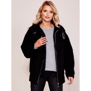 Women´s black faux fur jacket vyobraziť
