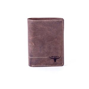 Brown leather wallet with stitching vyobraziť