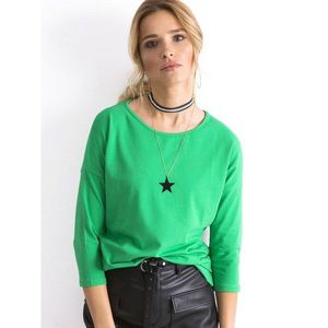Basic blouse with 3/4 sleeves green vyobraziť