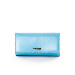 Women´s long leather wallet in light blue vyobraziť