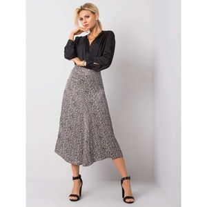 RUE PARIS Black and beige leopard print skirt vyobraziť