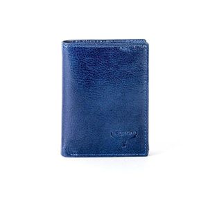Navy blue leather wallet with embossing vyobraziť