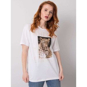 White t-shirt with an animal print vyobraziť
