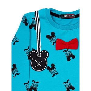 Children´s turquoise cotton blouse with the Mickey Mouse motif vyobraziť