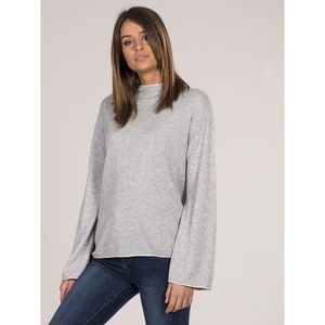 Gray women´s sweater with wide sleeves vyobraziť