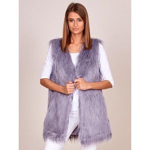 Women´s gray vest with longer hair vyobraziť