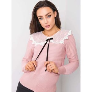 Pink sweater with a collar vyobraziť