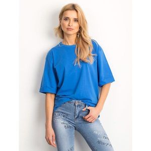 Cotton plain dark blue blouse vyobraziť