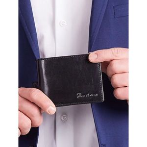 Men´s black leather horizontal wallet vyobraziť