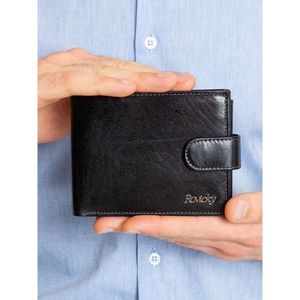 Men´s black leather flap wallet vyobraziť