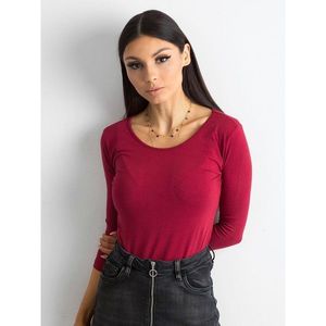 Basic burgundy cotton blouse vyobraziť