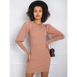 Light brown fitted dress for women vyobraziť