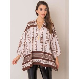 Beige and brown blouse with patterns vyobraziť