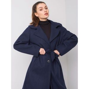 Navy coat with a belt vyobraziť