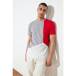 Trendyol Grey Men's Regular Fit Bike Collar T-Shirt vyobraziť