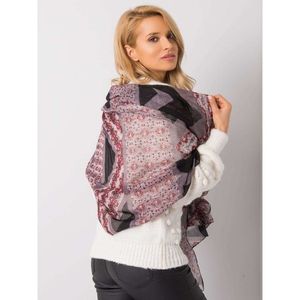Gray and burgundy shawl with print vyobraziť