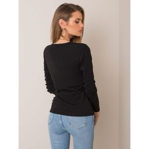 Black padded blouse with long sleeves vyobraziť