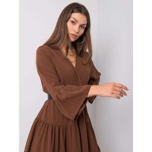 Ladies´ brown dress with a frill vyobraziť