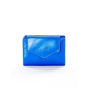 Blue leather wallet with a flap vyobraziť