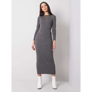 RUE PARIS Gray knitted maxi dress vyobraziť