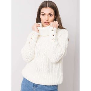 Ecru women´s turtleneck sweater vyobraziť