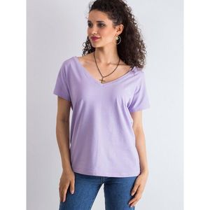 Light purple V-neck cotton t-shirt vyobraziť