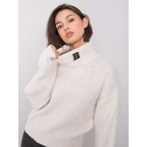 RUE PARIS Ecru women´s turtleneck sweater vyobraziť