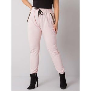 Light pink cotton plus size sweatpants vyobraziť