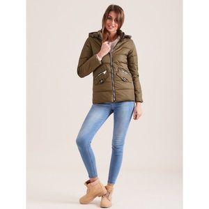 Lightweight transitional jacket with a detachable khaki hood vyobraziť