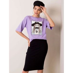 RUE PARIS Purple, oversized women´s t-shirt vyobraziť