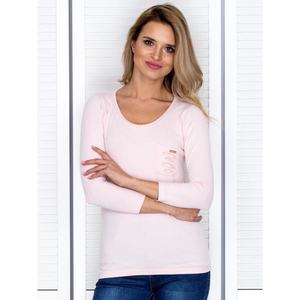 Light pink blouse with cutouts at the back vyobraziť