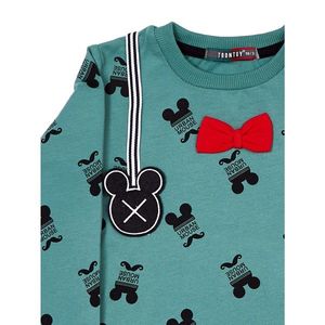 Cotton gray and green children´s blouse with the Mickey Mouse motif vyobraziť