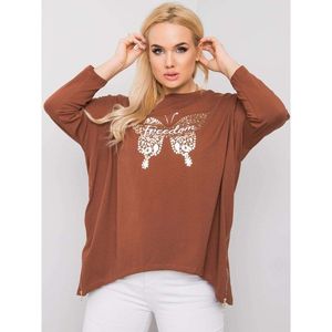 Brown blouse with a butterfly print vyobraziť