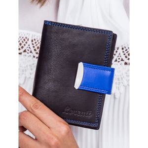 Ladies´ black wallet with a blue trim vyobraziť