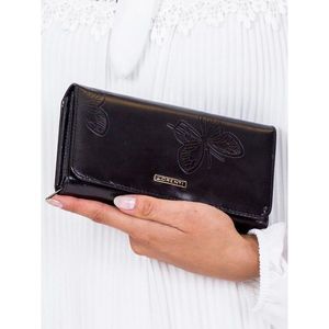 Leather women´s wallet with black butterflies vyobraziť