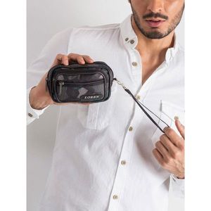 Men´s black purse with a pattern handle vyobraziť