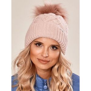 Women´s hat with a pompom, light pink vyobraziť