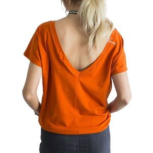T-shirt with a neckline in the back, dark orange vyobraziť
