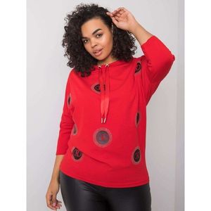 Red cotton blouse with drawstrings vyobraziť