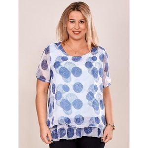 Airy light blue blouse with a floral pattern PLUS SIZE vyobraziť