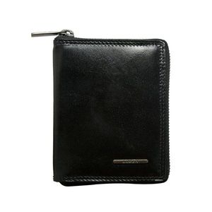 Men´s black leather wallet with a zipper vyobraziť
