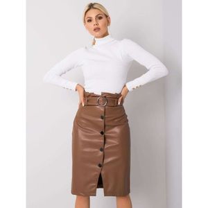 RUE PARIS Brown skirt with a belt vyobraziť