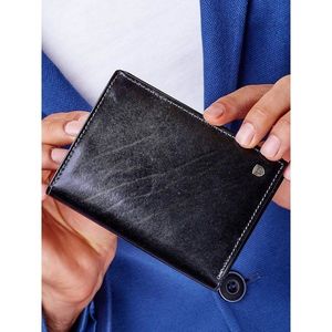 Men´s black leather wallet vyobraziť