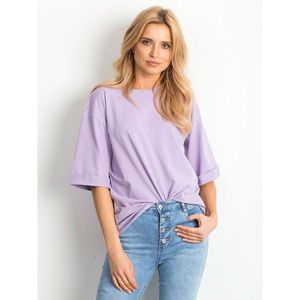 Plain cotton blouse in light purple vyobraziť